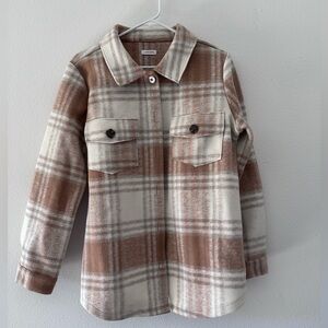 Plaid Button-Up Shirt Jacket